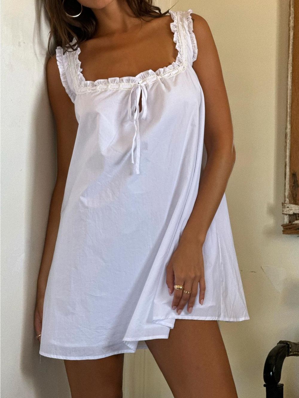 Princess Polly Babydoll Mini Dress Square Neck Ruffle Straps - Picture 1 of 11
